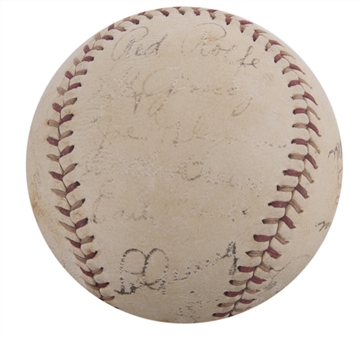 1937 World Series Champion New York Yankees Team Signed ONL Frick Baseball With 20 Signatures Including Gehrig, McCarthy & DiMaggio (PSA/DNA)